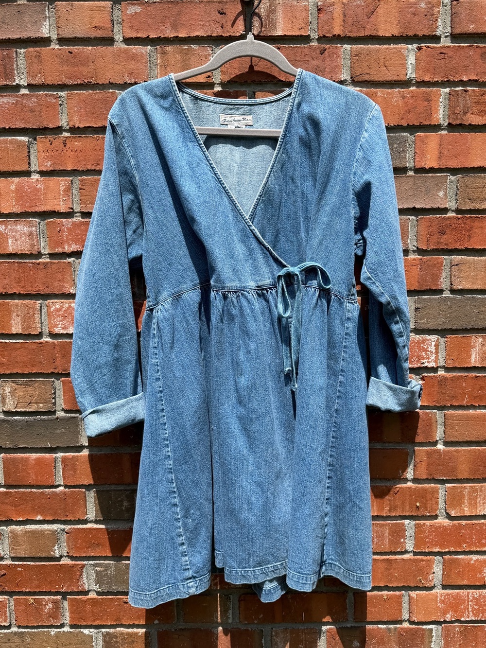Guess Jeans USA Light Wash Denim Wrap Dress Size XL
